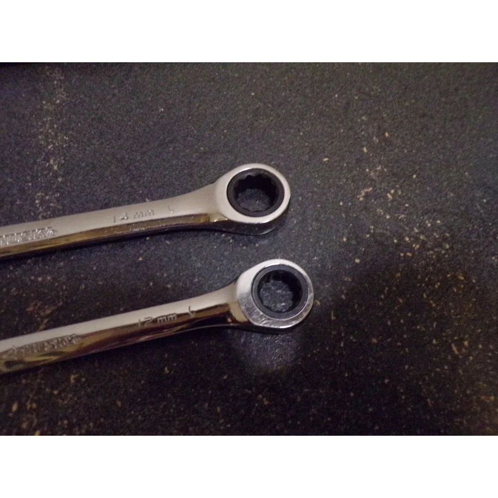 HUSKY 12MM AND 14MM COMBINATION RATCHETING  AND OPEN END WRENCH 12 POINT